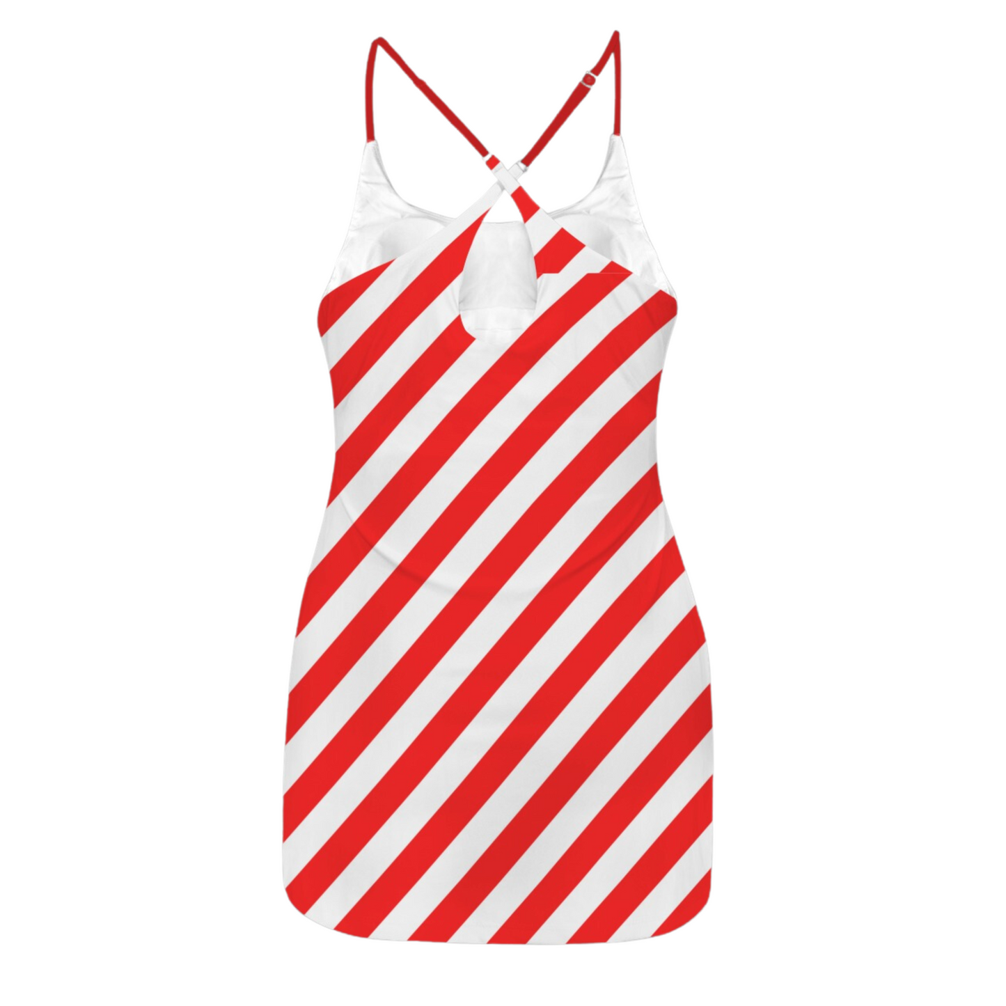 Candy Cane Stripes Criss Cross Back Active Dress