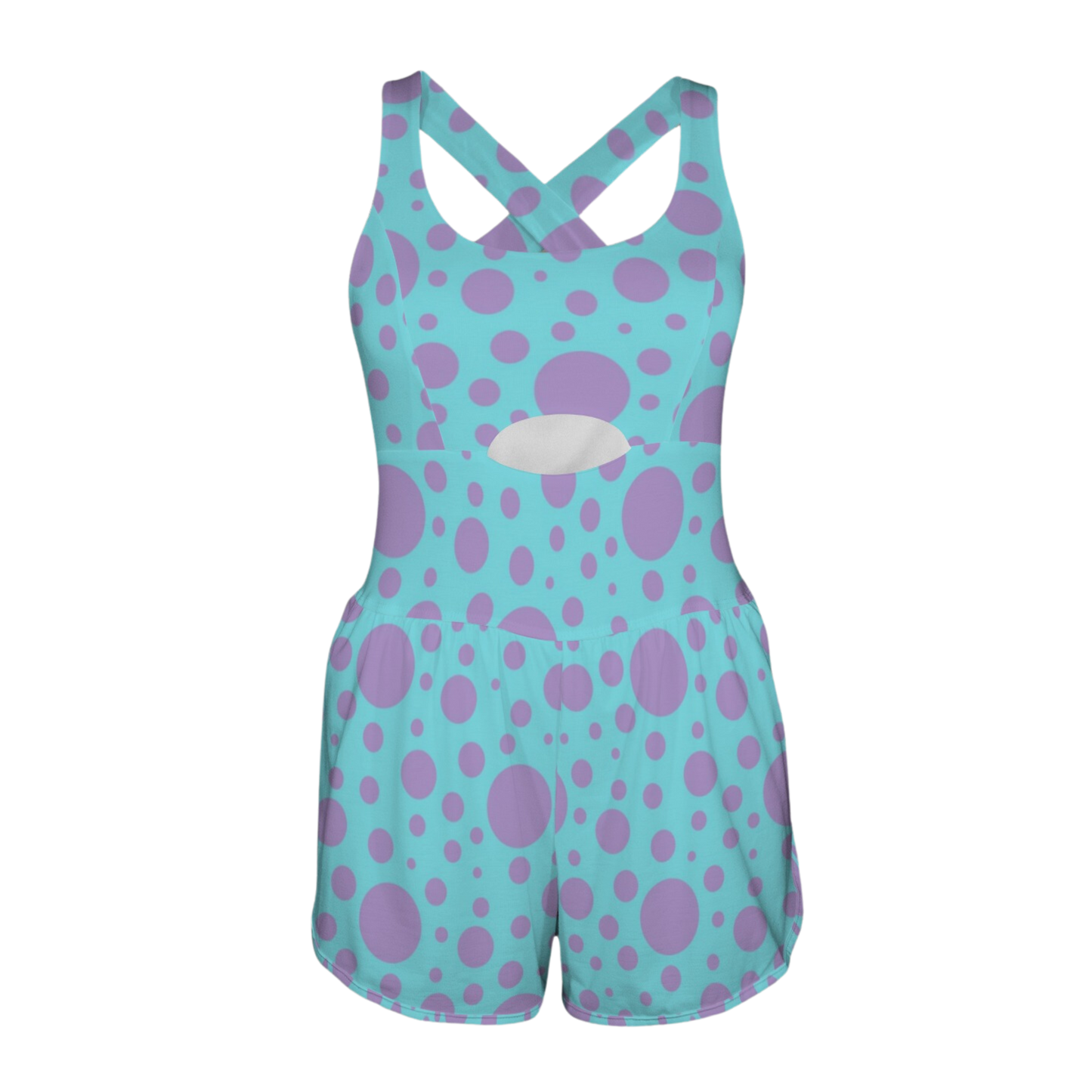 Sull E Dots Cutout Cross Back Active Romper