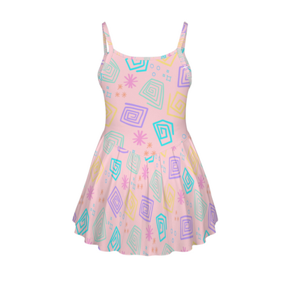 Spinning Cups Pleat Skirt Active Dress