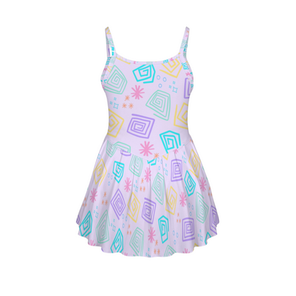 Spinning Cups Pleat Skirt Active Dress