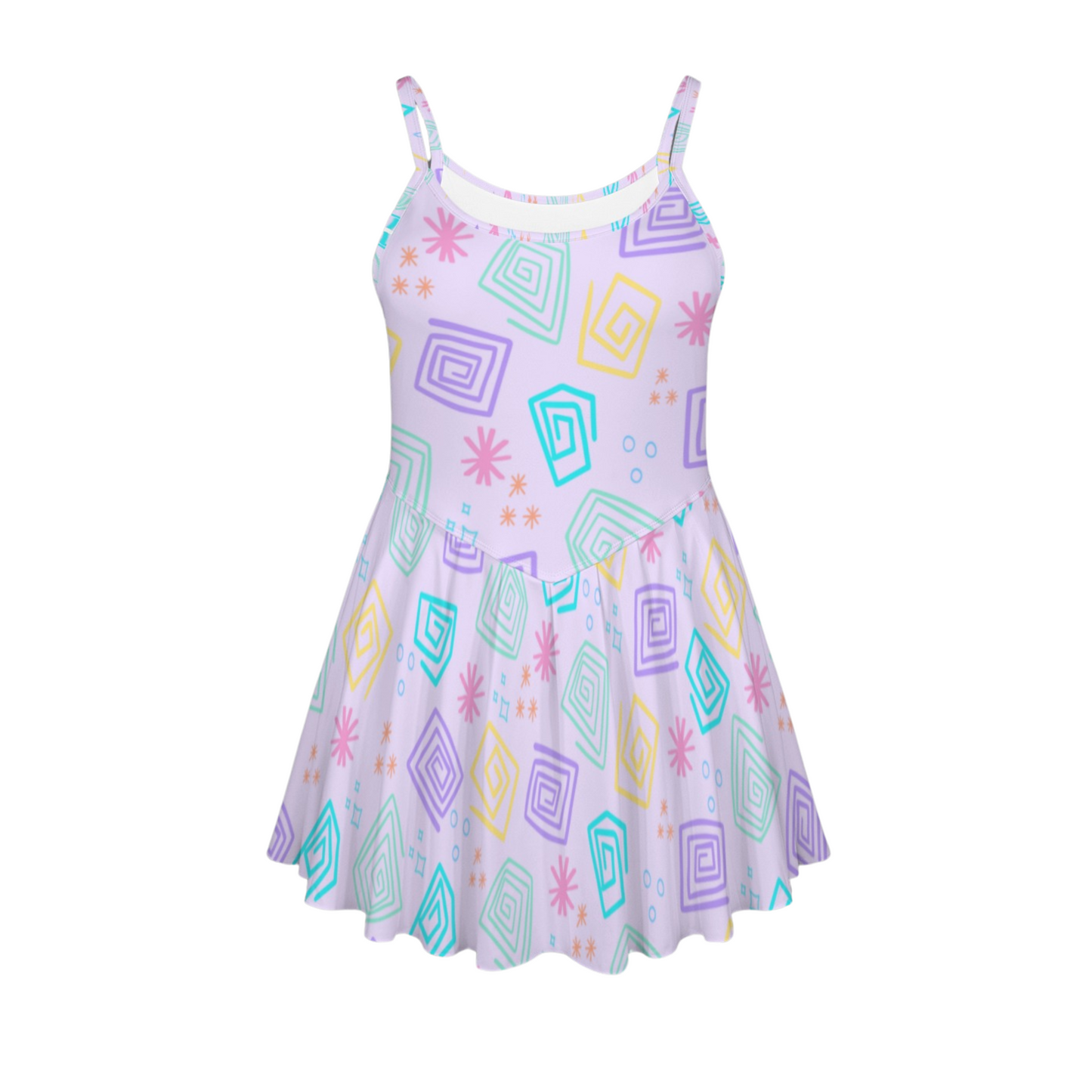 Spinning Cups Pleat Skirt Active Dress