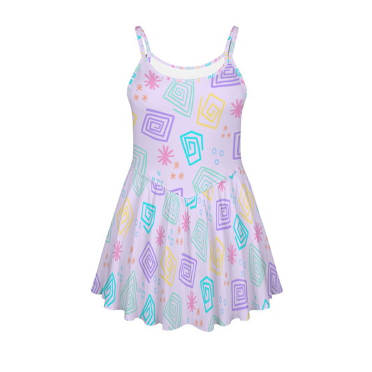 Spinning Cups Pleat Skirt Active Dress