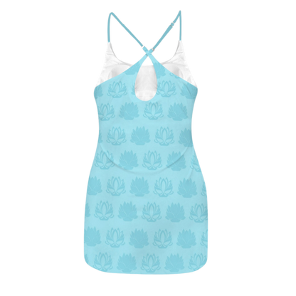 Tia Lotus Wishing Star Blue Criss Cross Back Active Dress