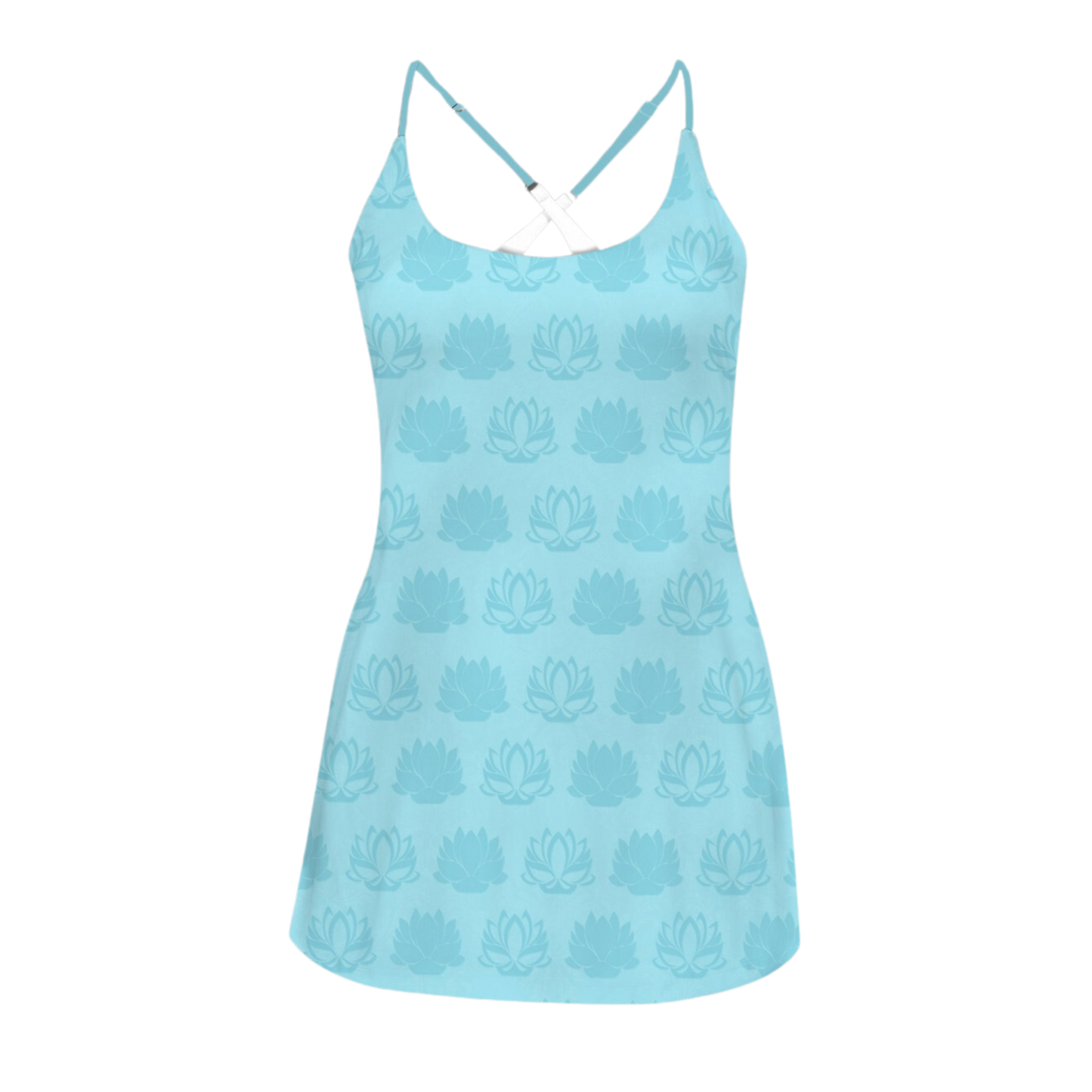 Tia Lotus Wishing Star Blue Criss Cross Back Active Dress