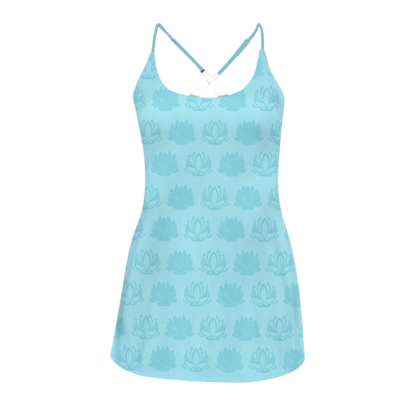 Tia Lotus Wishing Star Blue Criss Cross Back Active Dress