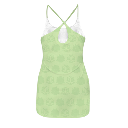 Tia Lotus Light Green Criss Cross Back Active Dress