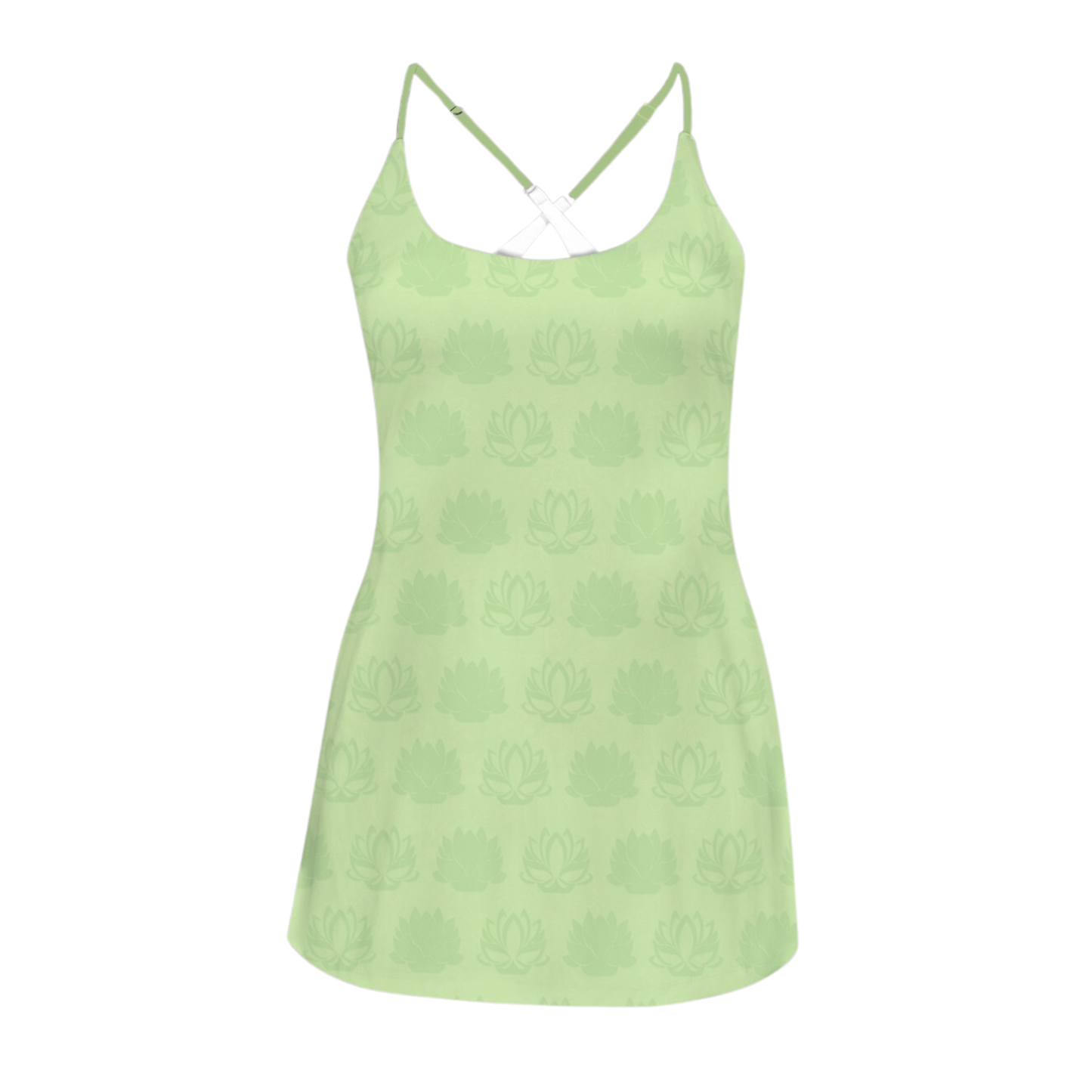 Tia Lotus Light Green Criss Cross Back Active Dress