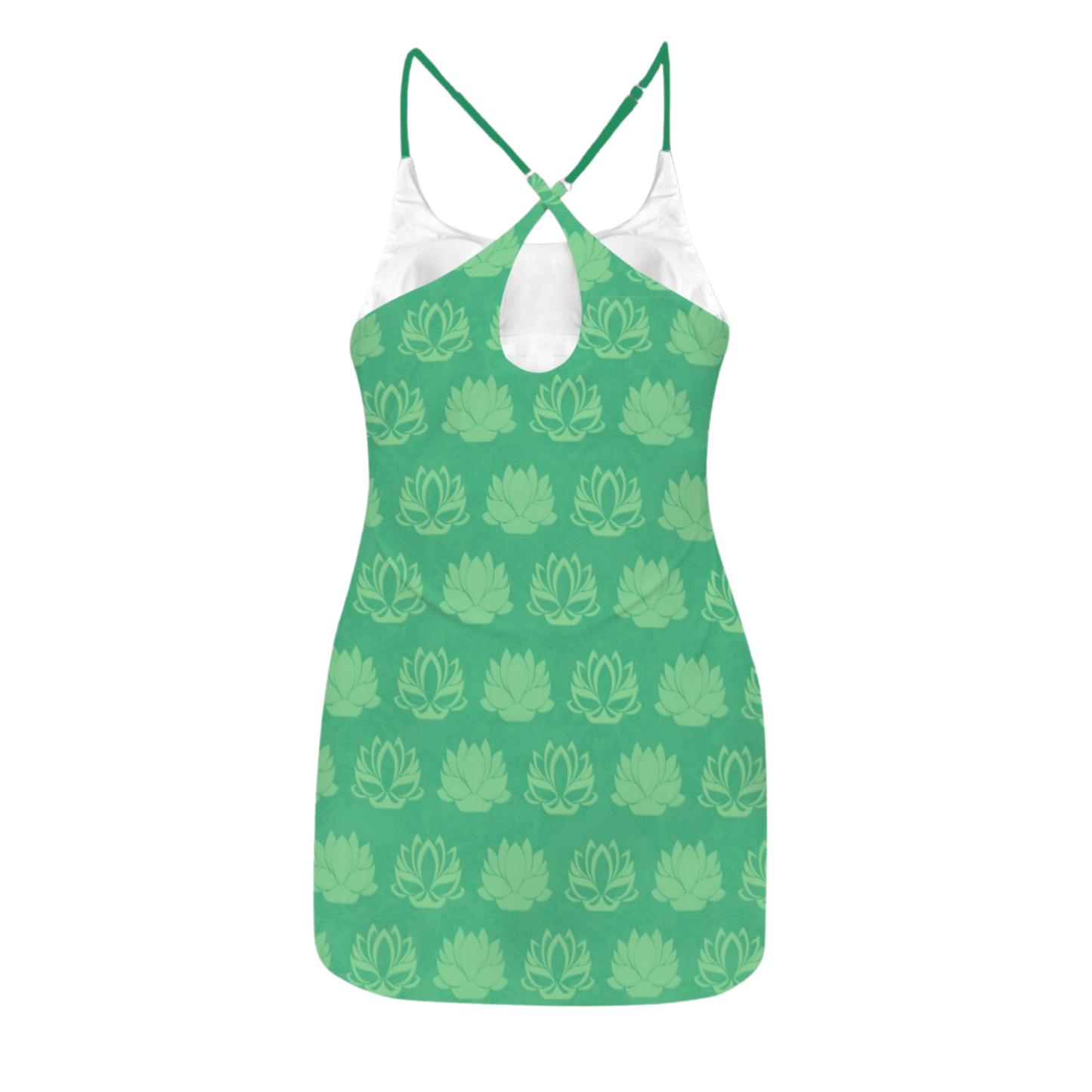 Tia Lotus Green Criss Cross Back Active Dress