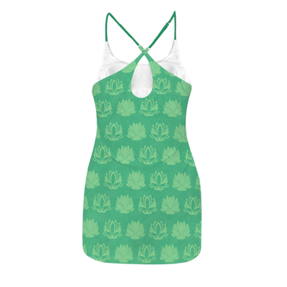 Tia Lotus Green Criss Cross Back Active Dress