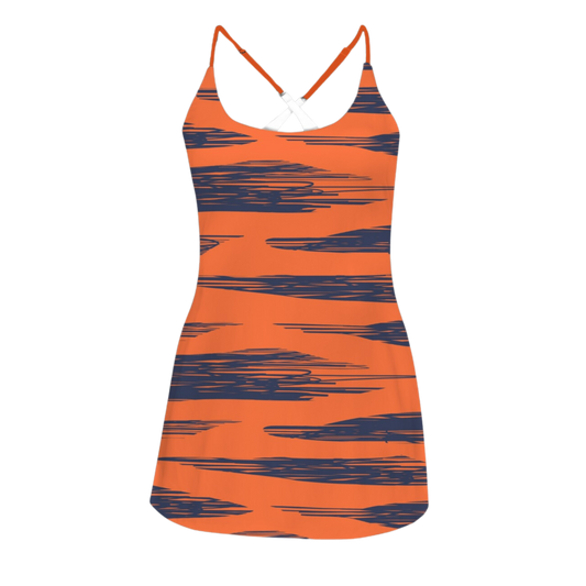 Bouncin' Tiger Stripes Criss Cross Back Active Dress