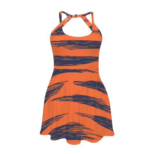 Bouncin' Tiger Open Back Flare Skirt Active Dress