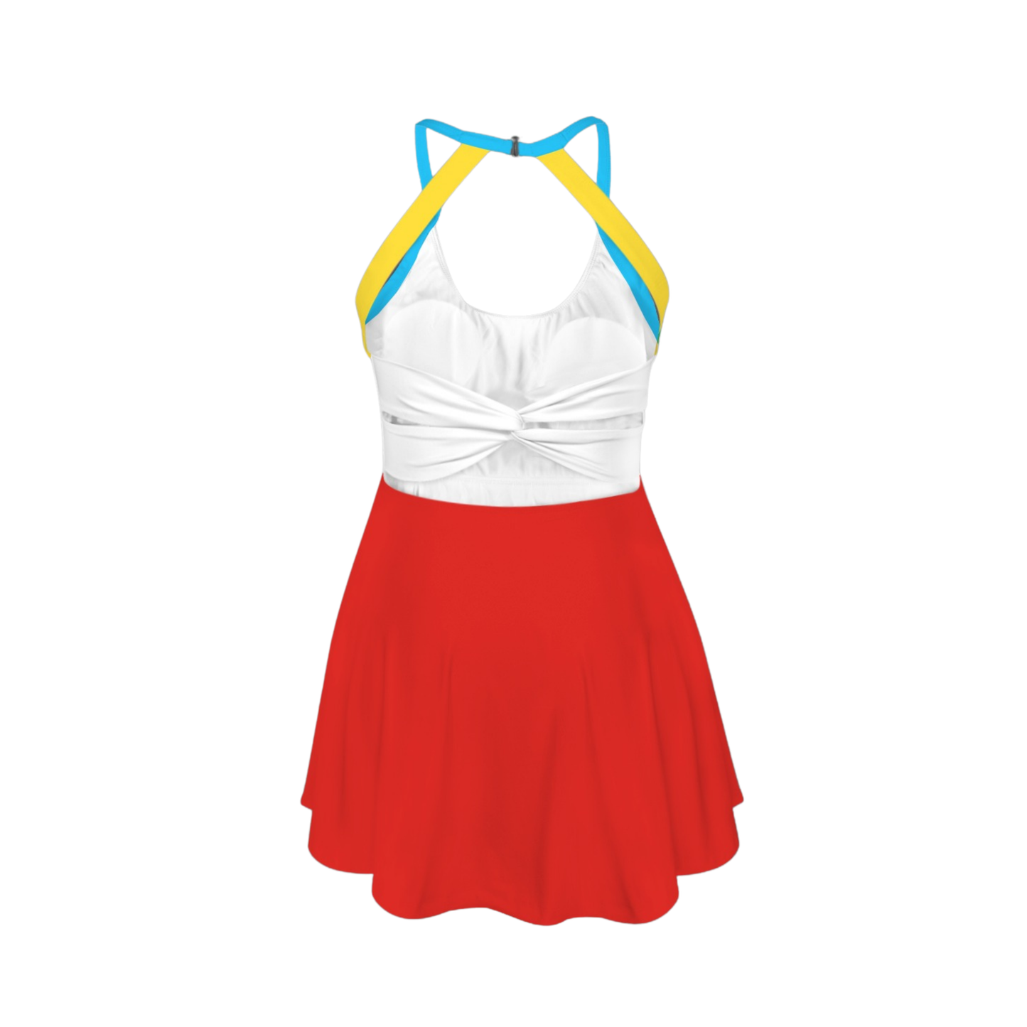 Tweedles Colorblock Open Back Flare Skirt Active Dress