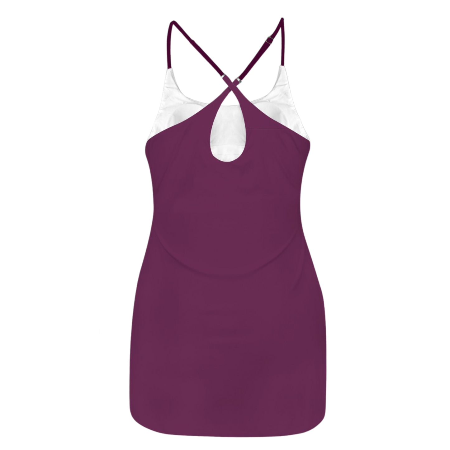 Voodoo Maroon Criss Cross Back Active Dress