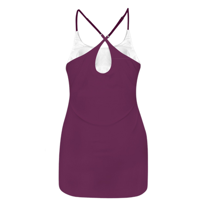 Voodoo Maroon Criss Cross Back Active Dress