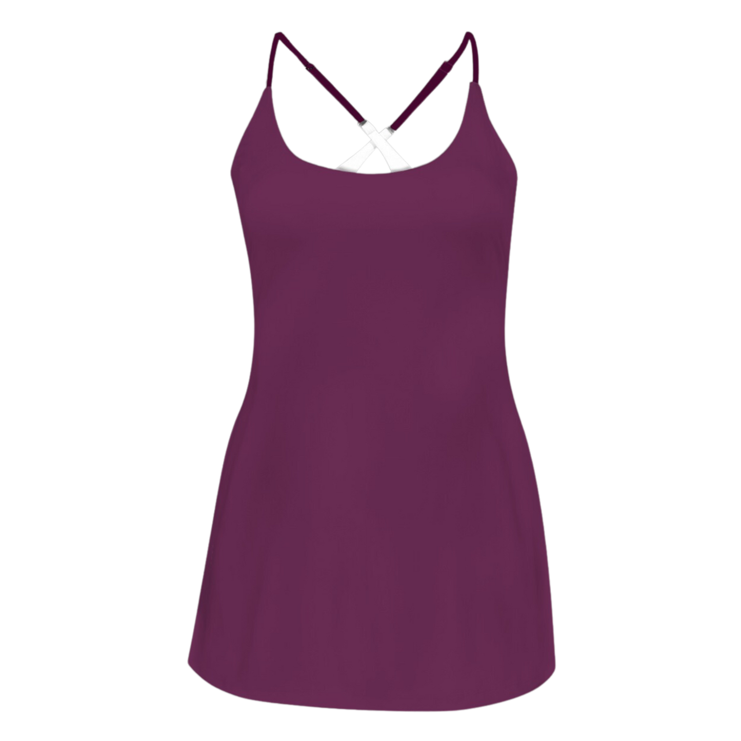 Voodoo Maroon Criss Cross Back Active Dress