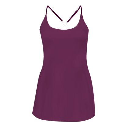 Voodoo Maroon Criss Cross Back Active Dress