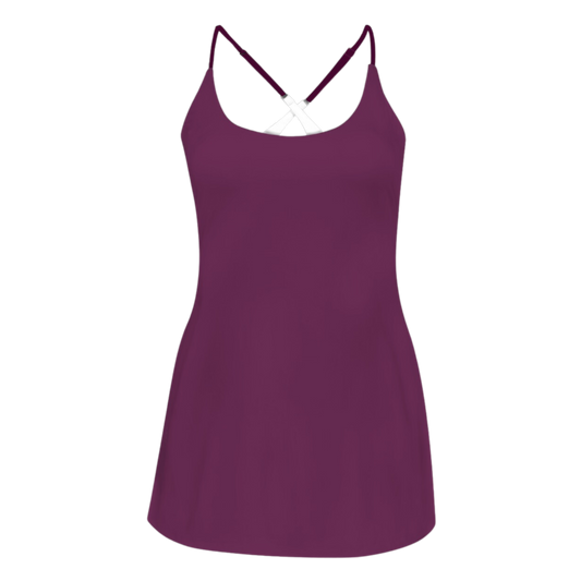 Voodoo Maroon Criss Cross Back Active Dress