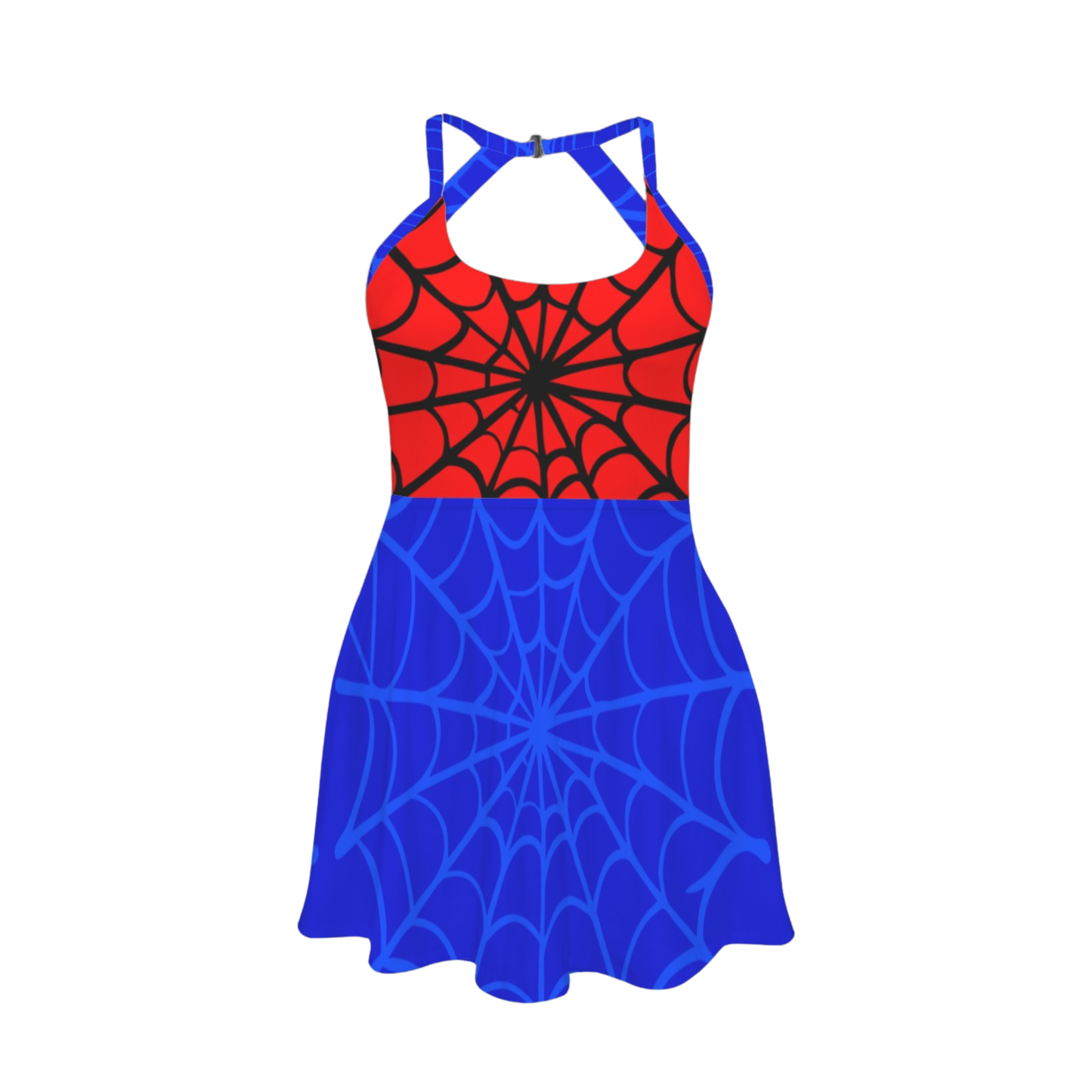 Web Hero Open Back Flare Skirt Active Dress