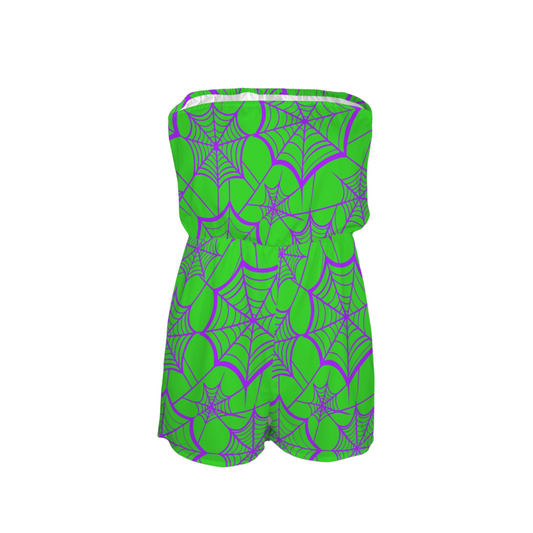 Spider Webs Strapless Romper