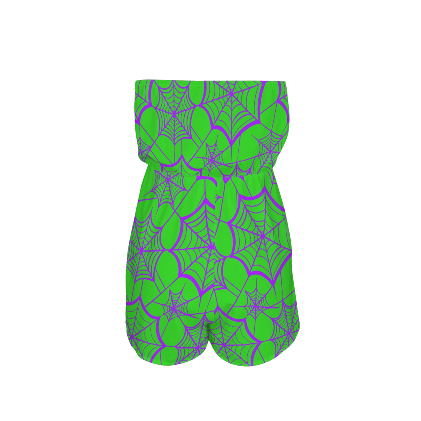 Spider Webs Strapless Romper