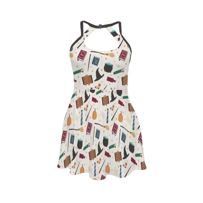 Wizard School Open Back Flare Skirt Active Dress