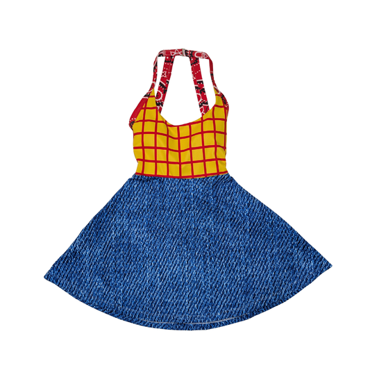 Sheriff Open Back Flare Skirt Active Dress