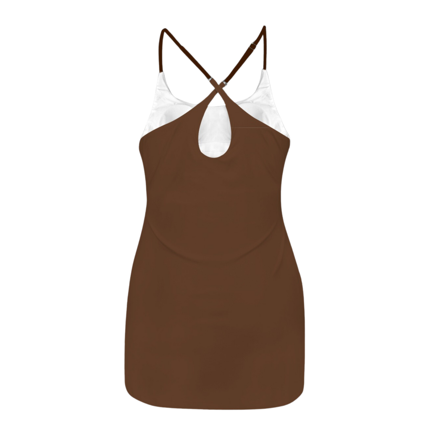 WookE Brown Criss Cross Back Active Dress