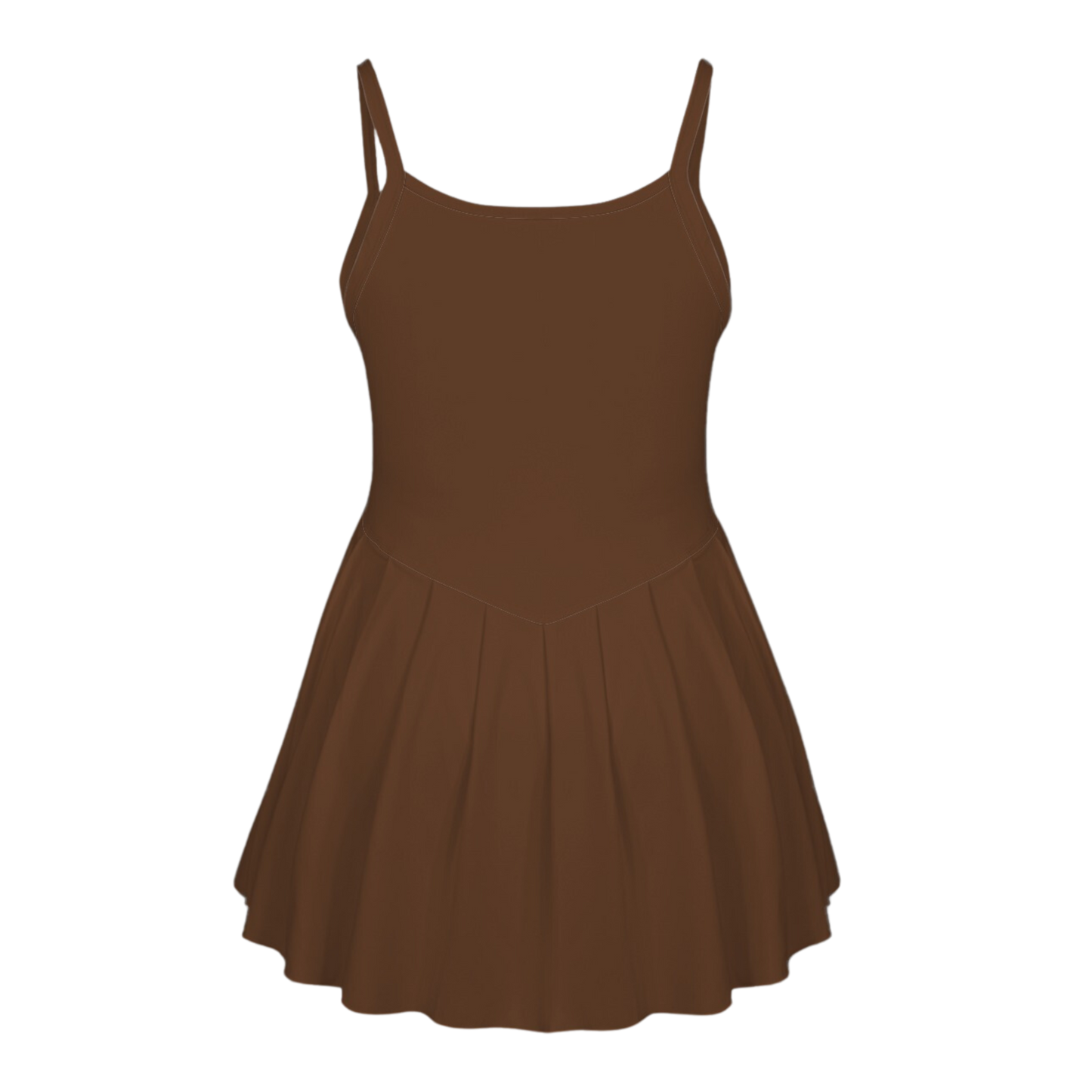 Wooke Brown Pleat Skirt Active Dress