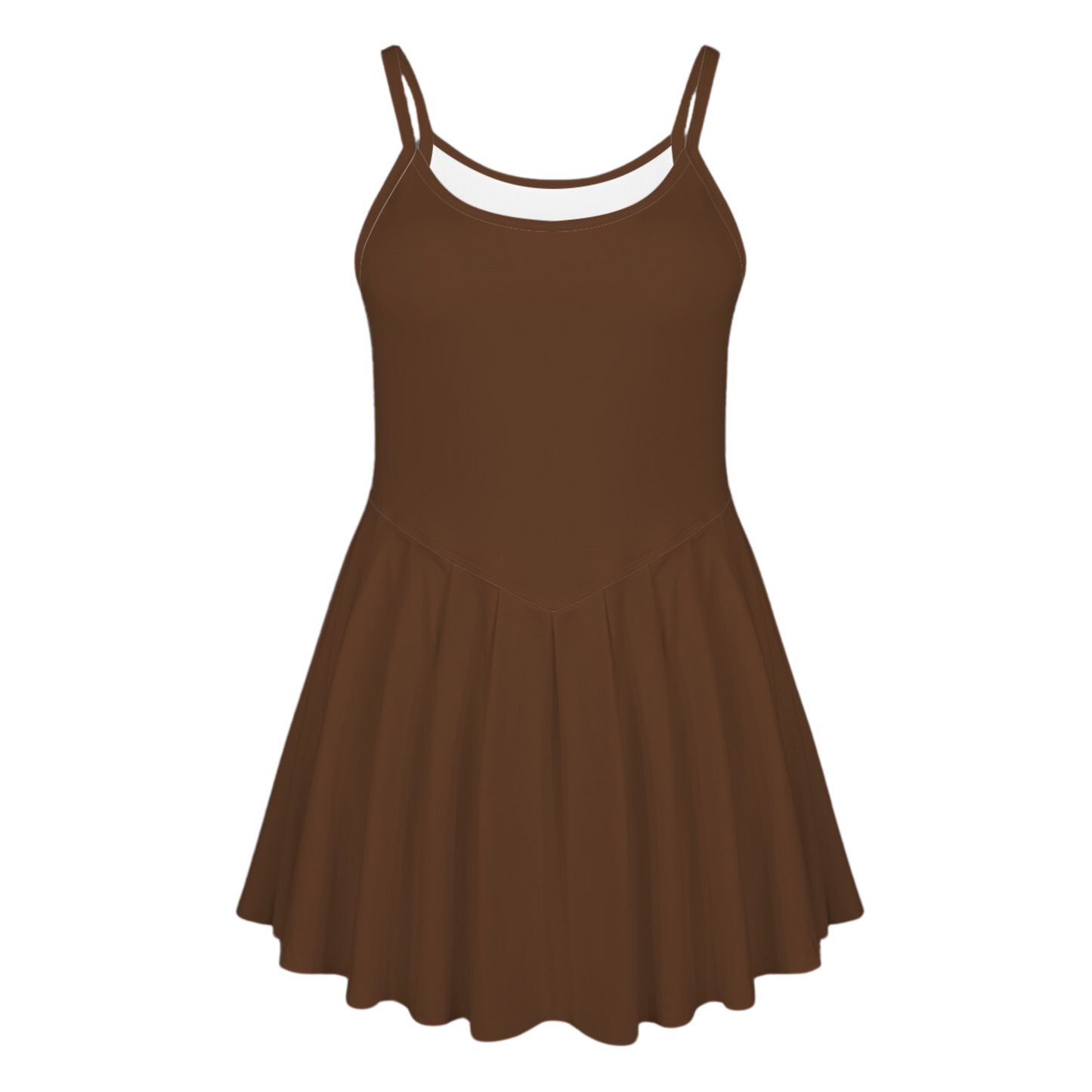 Wooke Brown Pleat Skirt Active Dress