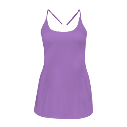 Wrong Potion Purple Criss Cross Back Active Dress