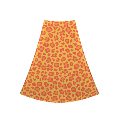 Yellow Leopard Crossover Midi Skort