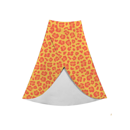 Yellow Leopard Crossover Midi Skort