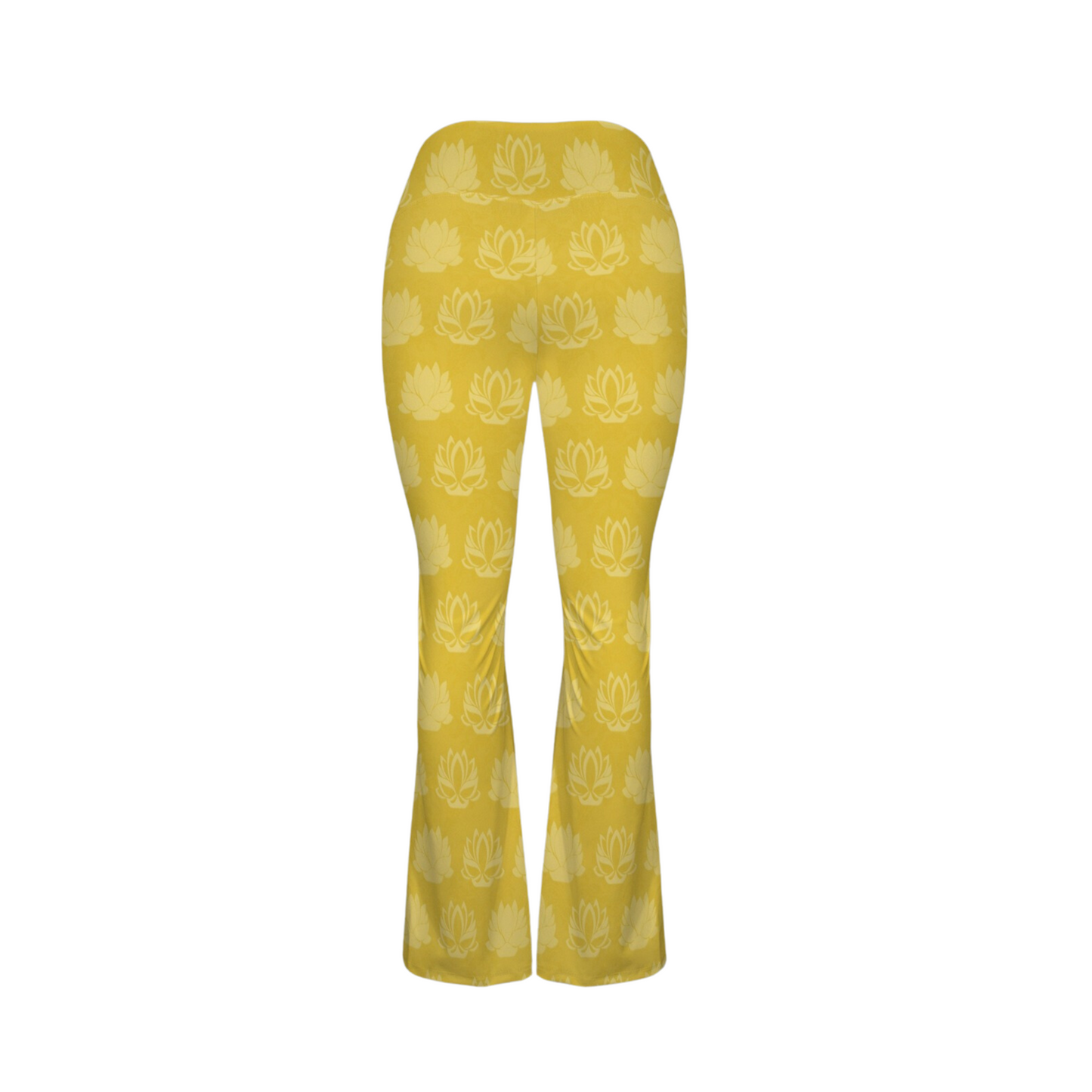 Tiana Yellow Lotus Flare Yoga Pants